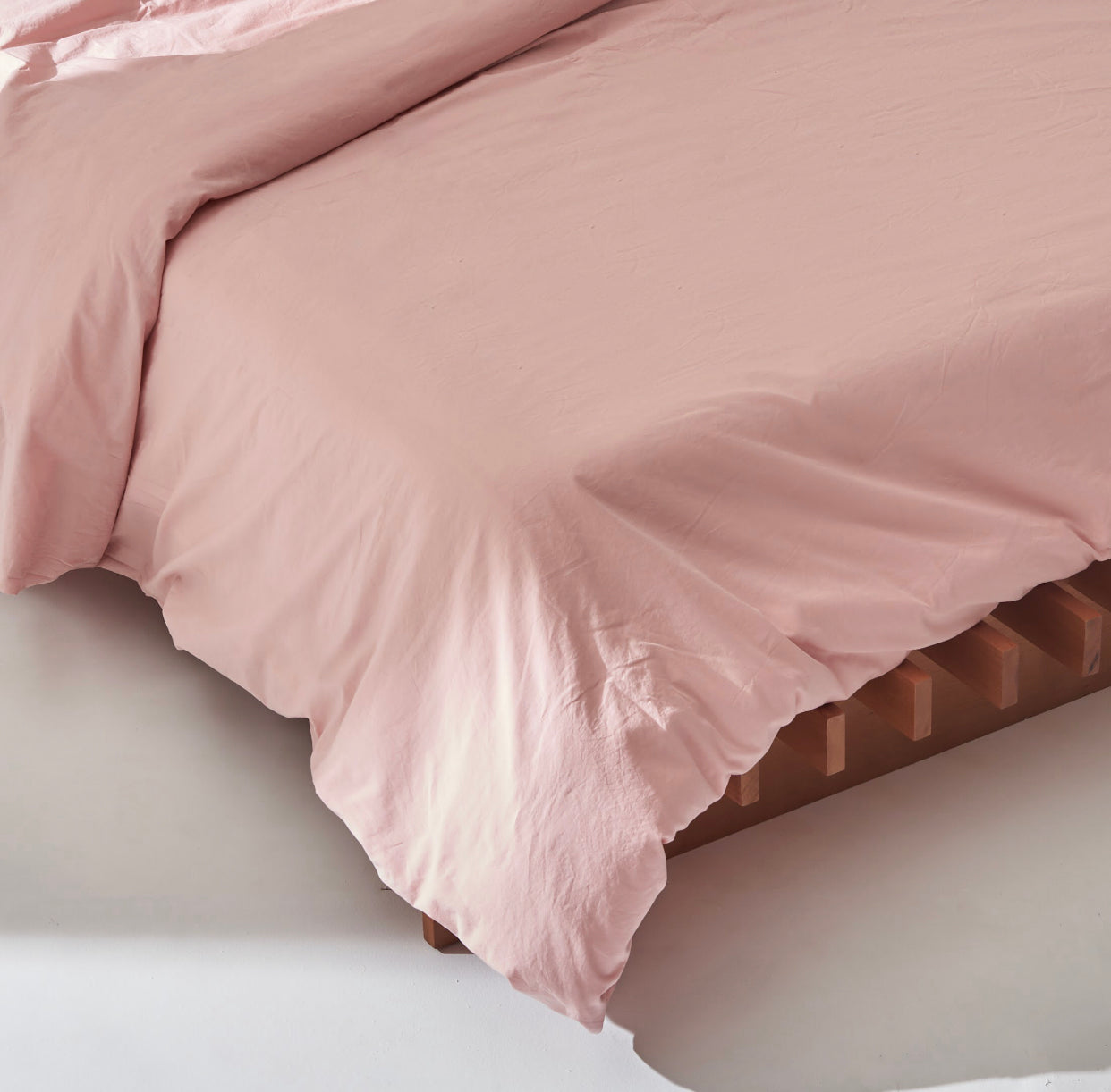 Washed Cotton Duvet set in Rose pink