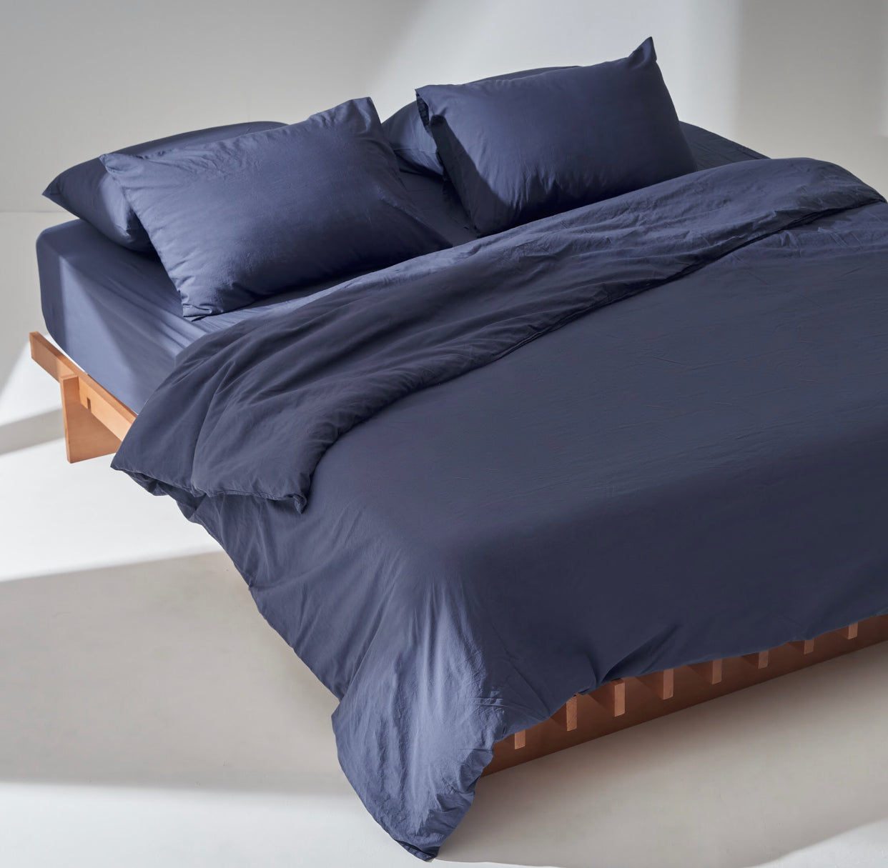 Washed Cotton Duvet set in Navy