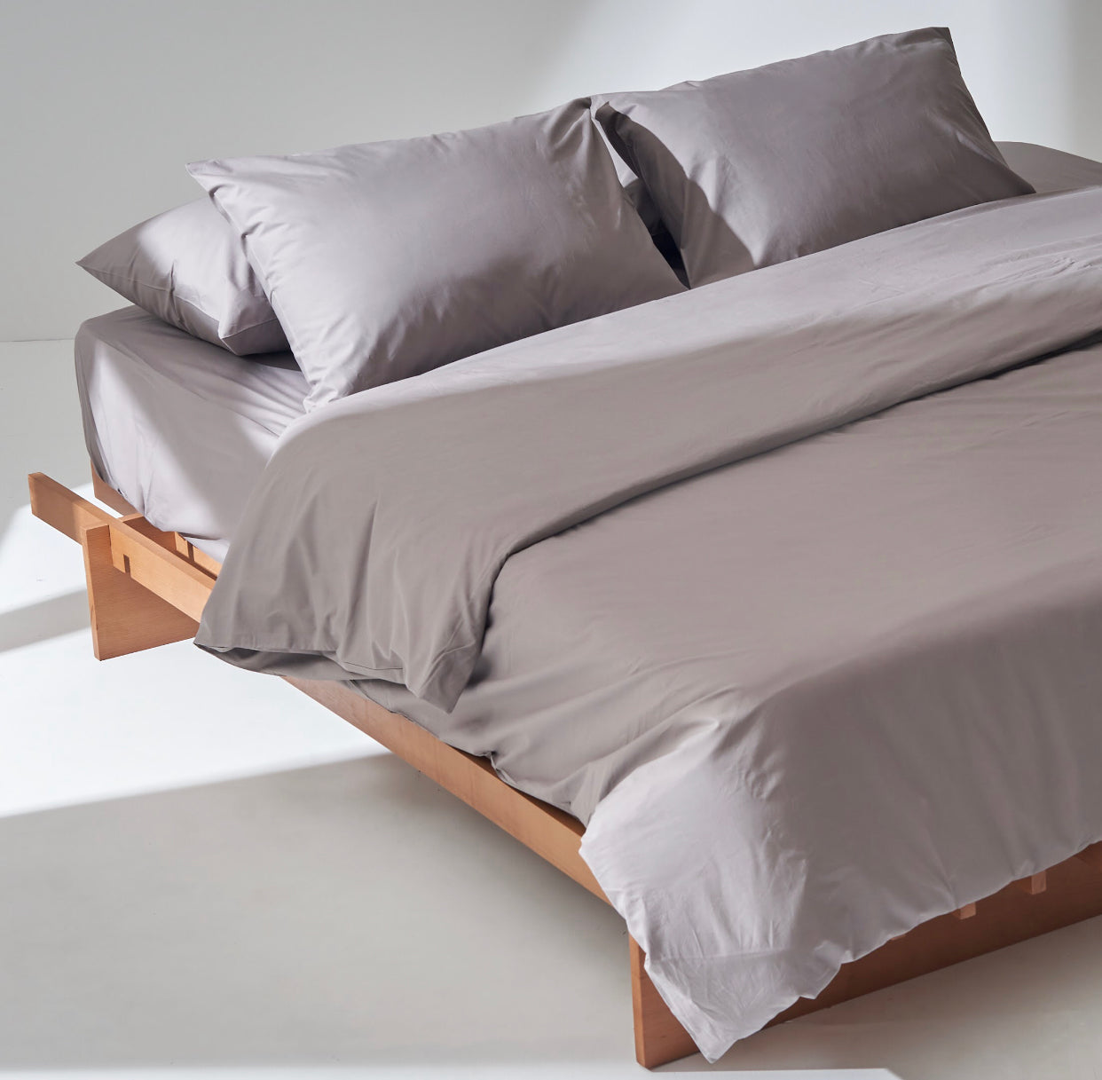 Percale Duvet set in Grey